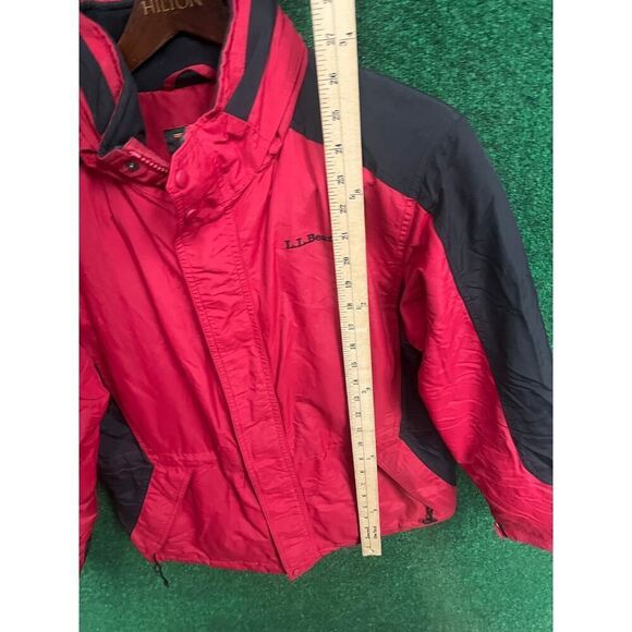 LL Bean Kids Youth Boys Jacket Coat Large Red Insulated Full Zip & Snaps Hooded - Picture 7 of 8